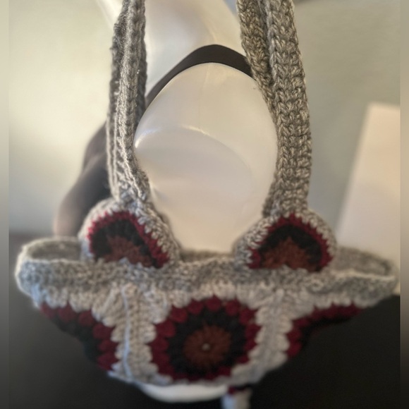 Handmade crochet granny square shoulder bag and matching wallet-lined - Picture 5 of 7